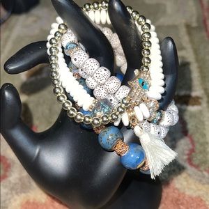 Boho chic glass bead stack